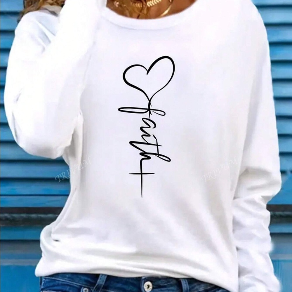 Women's White Faith Graphic Top